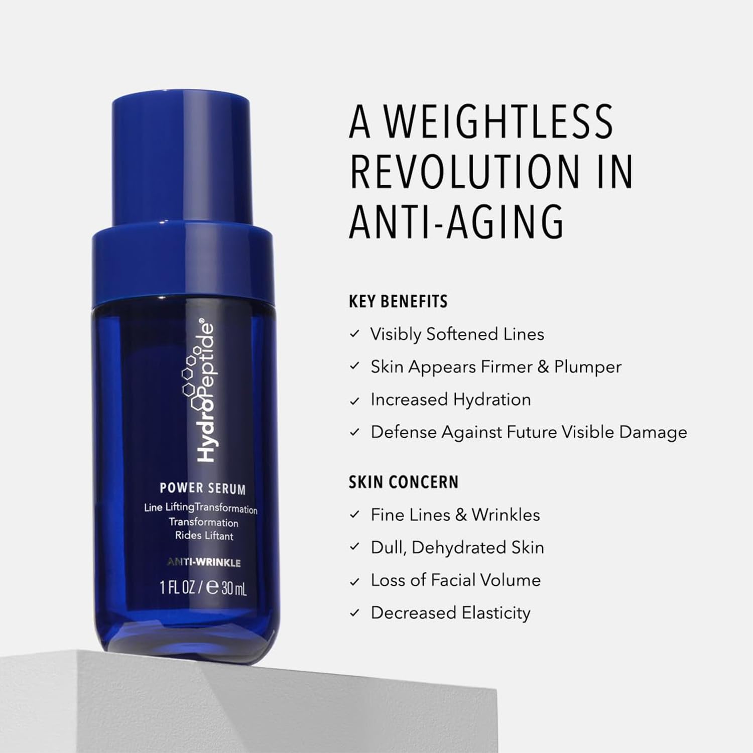 HydroPeptide Face Lift Advanced Ultra-Light Moisturizer and Power Serum Anti-Wrinkle Bundle, (1 Ounce each)