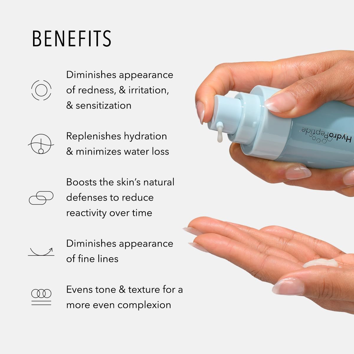 Hydropeptide Soothing Serum, Moisturizing & Anti-Aging Peptide Facial Serum, 1 Ounce