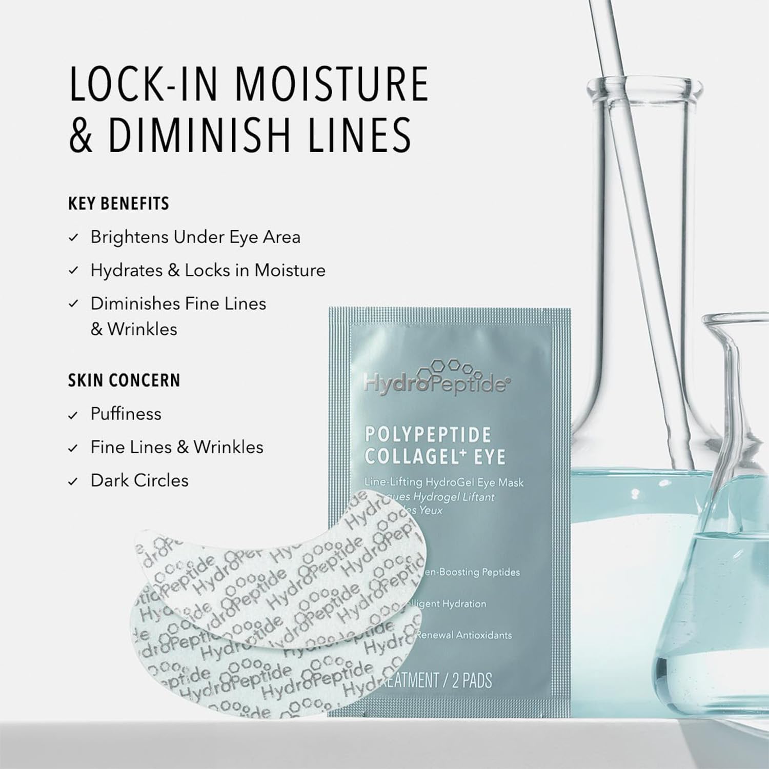HydroPeptide Polish & Plump Face Peel and PolyPeptide Collagel+ Eye Masks Bundle (1 Set and 8 Treatments)